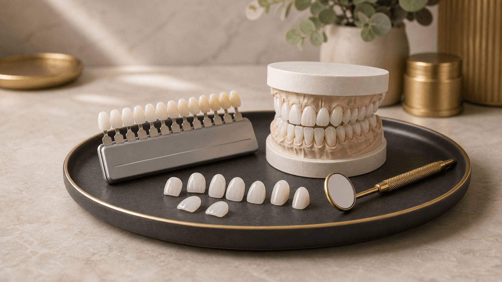 Porcelain veneer smile design materials at Uniq Dentistry